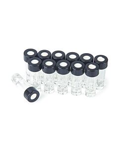 Restek Micro-Vial with Grad Marking Spot, Open Top Screw Cap with PTFE/Silicone Septa (attached), 1.0 mL, 13-425 Screw-Thread, Borosilicate Glass, 12