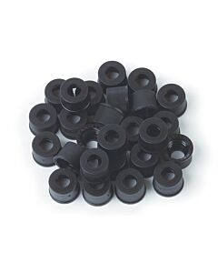 Restek Screw Thread Vial Caps, Polypropylene, Open-Hole, Black, 2.0 mL, 8 mm, 1000-pk.