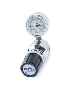 Restek Single-Stage, Ultra-High Purity Line Gas Regulator, 0-50 psig, Chrome-Plated Brass