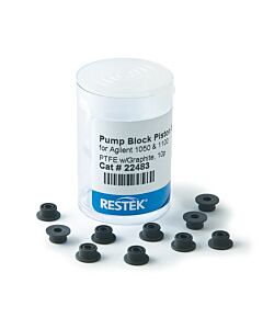 Restek Piston Seals (PTFE w/Graphite, Black), for Agilent 1050, 1100, 1200 HPLC Systems, 10-pk.