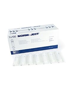 Restek Norm-Ject Plastic Syringe, 20 mL Luer Slip Eccentric Tip, 100-pk.