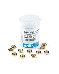 Restek Dual Vespel Ring Inlet Seals, 0.8 mm, Gold-Plated, for Agilent GCs, 50-pk.