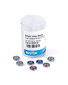 Restek Dual Vespel Ring Inlet Seals, 0.8 mm, Siltek Treated, for Agilent GCs, 50-pk.