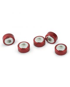 Restek SPME Vial Cap, 20 mm, Red, Bi-Metal Crimp with MicroCenter PTFE/Silicone Septa, 100-pk.