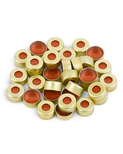 Restek Aluminum Crimp-Top Seals with PTFE/Red Rubber Septa, Yellow, 2.0 mL, 11 mm, 100-pk.
