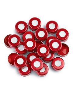 Restek Aluminum Crimp-Top Seals with PTFE/Silicone Septa, Red, 2.0 mL, 11 mm, 100-pk.