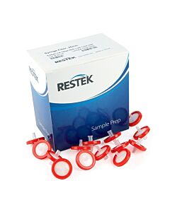 Restek 25 mm Syringe Filter, 0.22 µm, Cellulose Acetate, Red, Luer-Lock, 100-pk.