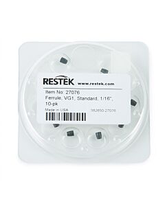 Restek Ferrules, Capillary, Vespel/Graphite, Standard for 1/16" Compression-Type Fittings, VG1, 85% Vespel/15% Graphite, 1/16", 10-pk.