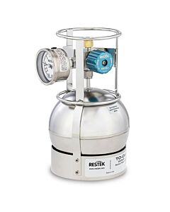 Restek TO-Can Air Sampling Canister, 1 L, with 3-Port RAVE+ Valve with Gauge