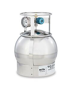 Restek TO-Can Air Sampling Canister, 6 L, with 3-Port RAVE+ Valve with Gauge