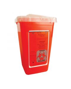 RPI Biohazard Container, Medium, 2 Gallon, Red, 2 Per Case