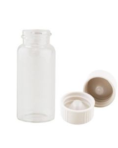 RPI Low Background Glass Scintillation Vials, 20ml Capacity, 22mm Cap Size, Seal Cone, White, Urea Cap, 500 Per Case
