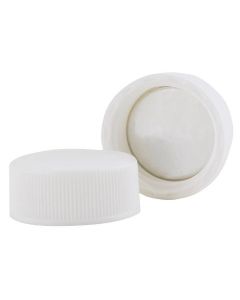 RPI High Density Polyethylene Vials, 20ml Capacity, 22mm Poly Lined Plastic Screw Caps, White, BuLk Packed, 1000 Per Case