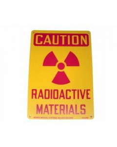 RPI Caution Radioactive Materials Sign, Plastic, 10 X 7 Inches