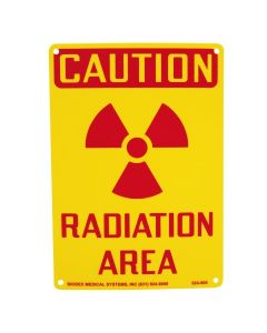 RPI Caution Radiation Area Sign, Plastic, 10 X 7 Inches