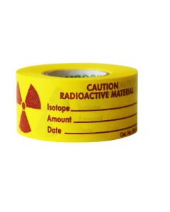 RPI Caution Radioactive Material Tape, 1 Inch X 500 Inches, Isotope Amount And Date