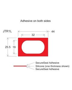 RPI Jtr Press-To-Seal Silicone Isolators, 1.0mm Thick, 19 X 32mm, 25 Per Package