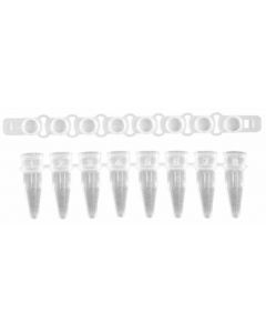 RPI Ultraflux Low Profile Pcr Tubes, White Tube With Clear Cap, 125 Strips Of 8 Tubes Per Case
