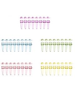 RPI Ultraflux Strip Tubes With Unattached Caps, Assorted Colors, 0.2ml Capacity, 8 Tubes Per Strip, 120 Strips Per Case