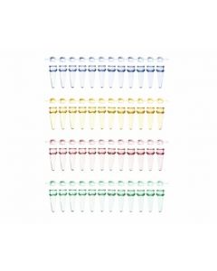 RPI Ultraflux 12 Strip Tubes With Unattached Cap Strip, Assorted Colors, 0.2ml Capacity, 80 Strips Per Case