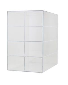 RPI Acrylic Organizer For Styrofoam Storage Boxes, 2 X 4 Array, 12 1/2 X 8 1/4 X 13 Inches
