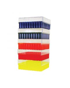 RPI Cryo-Freeze Storage Boxes, 100 Tube Capacity, Vented, Assorted Colors, 5 Per Package