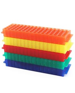 RPI Micro-Tube Rack, 80 Tube Capacity, Standard Assorted Colors, 5 Per Case