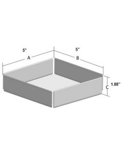 RPI Storage Box, Standard 2 Inch, Aluminum With Out Lid, 5 X 5 X 1 7/8 Inch