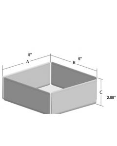 RPI Storage Box, Standard 3 Inch, Aluminum With Out Lid, 5 X 5 X 2 7/8 Inches
