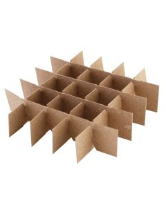 RPI Cell Divider For Tube Storage Boxes, Cardboard, 5 X 5 Array, 24.51mm Opening, 25 Tube Capacity