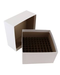 RPI Cardboard Micro-Tube Storage Box With Lid And Cell Divider, 5 1/4" X 5 1/4" X 2 7/8", 100 Tube Capacity