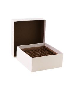 RPI Cardboard Micro-Tube Storage Box With Lid And Cell Divider, Fits 5ml Tubes, 64 Tube Capacity