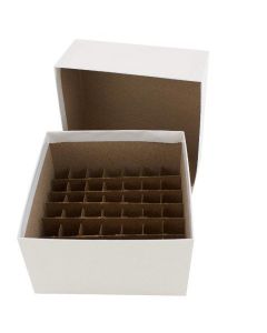 RPI Cardboard Micro-Tube Storage Box With Lid And Cell Divider, 3 Inch High, 49 Tube Capacity