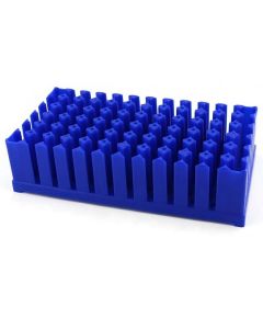 RPI Smooth Rack, Polypropylene, Holds 72 Tubes, Blue, 9 1/2 X 5 X 2 3/4 Inches