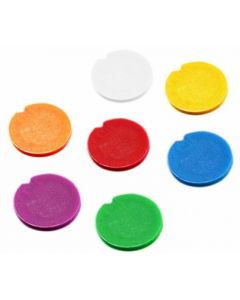 RPI Cap Inserts For 0.5-2.0ml Cryostore Cryogenic Vials, Assorted Colors, 100 Per Package