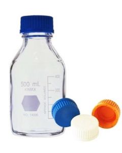 RPI Kimcote Plastic Coated Media Bottle, 500 mL, 4 Per Case