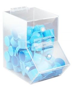 RPI Acrylic Dispensing Bin, With Magnetic Door, Large, 7.25 X 12.5 X 11 Inches