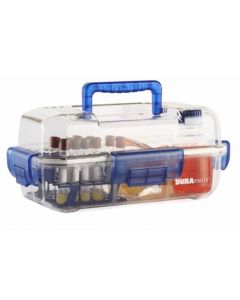 RPI Duraporter Laboratory Transport Box, 15 X 7 3/4 X 6 1/4 Inches High, Clear With Blue Handles