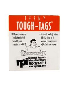 RPI Teeny Tough-Tags, White, Fits 0.2ml Tubes, 6.5mm X 20.5mm, 1500 Per Package