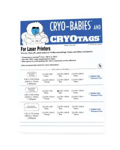 RPI Cryo-Babies Labels, Laser Sheet, 1.5 - 2.0ml Tubes, 1.28 X 0.5 Inches, Blue, 1,700 Per Package