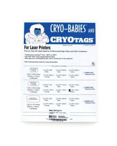RPI Cryo-Babies Labels, Laser Sheet, 1.5 - 2.0ml Tubes, 1.28 X 0.5 Inches, Yellow, 1,700 Per Package