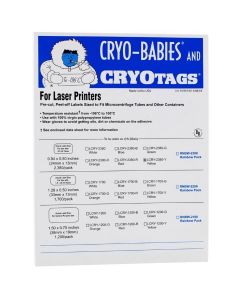 RPI Cryo-Babies Labels, Laser Sheet, 0.5ml Tubes, 0.94 X 0.5 Inches, Yellow, 2,380 Per Package