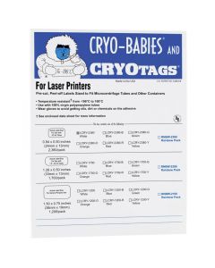 RPI Cryo-Babies Labels, Laser Sheet, 0.5ml Tubes, 0.94 X 0.5 Inches, White, 2,380 Per Package
