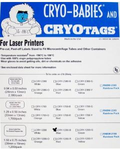 RPI Cryo-Tags Labels, Laser Sheet, 1.5 X 0.75 Inches, Blue, 1,200 Per Package