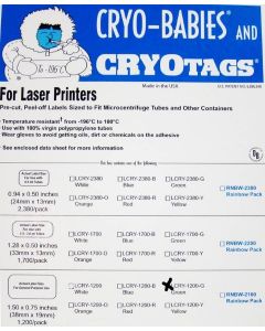 RPI Cryo-Tags Labels, Laser Sheet, 1.5 X 0.75 Inches, Green, 1,200 Per Package