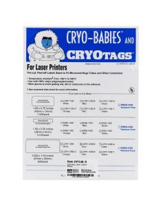 RPI Cryo-Tags Labels, Laser Sheet, 2.63 X 1 Inch, Blue, 600 Per Package