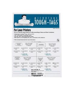 RPI Tough-Tags, Microscope Slide Labels, Laser Sheets, 0.875 X 0.875 Inches, Green, 2400 Per Package