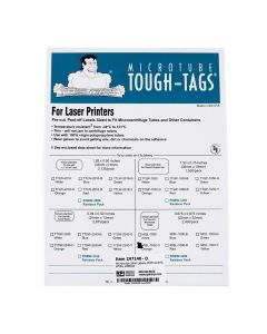 RPI Tough-Tags, Microscope Slide Labels, Laser Sheets, 0.875 X 0.875 Inches, Orange, 2400 Per Package