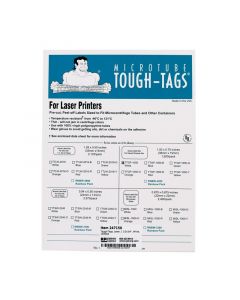 RPI Tough-Tags Sheets For Laser Printers, General Purpose, 1.50 X 0.75 Inches, White, 1,500 Per Package