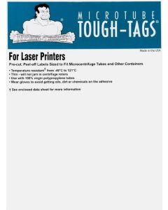 RPI Tough-Tags Sheets For Laser Printers, 0.5ml Tubes, 1.05 X 0.5 Inches, Clear, 1,920 Per Package